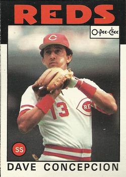 1986 O-Pee-Chee Baseball Cards 195     Dave Concepcion